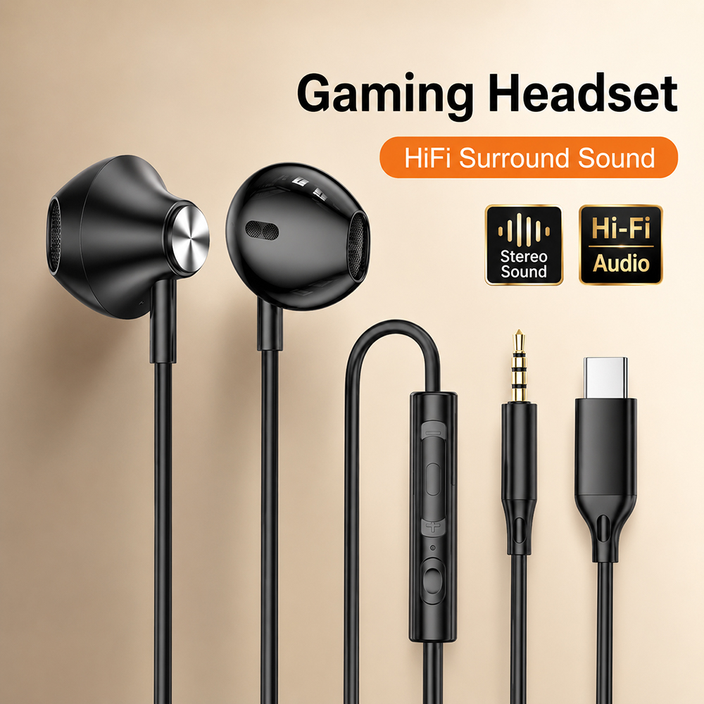 Tablet Gaming Accessories - HiFi Surround Headphones Bass Stereo Sound