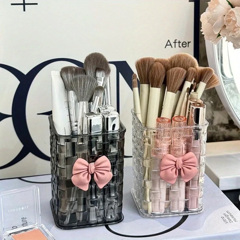 Case With Pencil Holder - 2pcs Transparent Acrylic Eyebrow Brush Storage