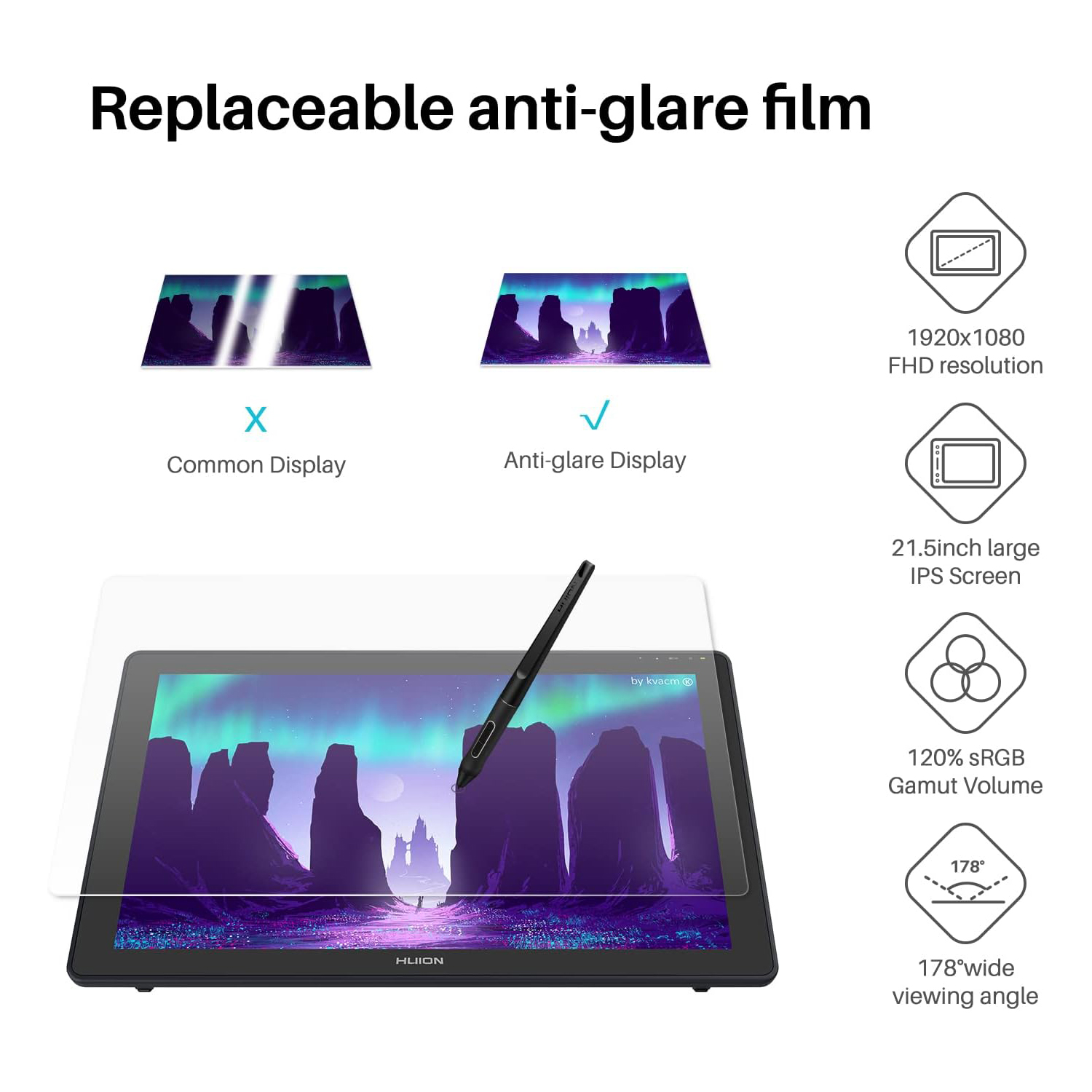 Huion Kamvas 22 Graphic Tablet - Huion Tablet Accessories recension och pris