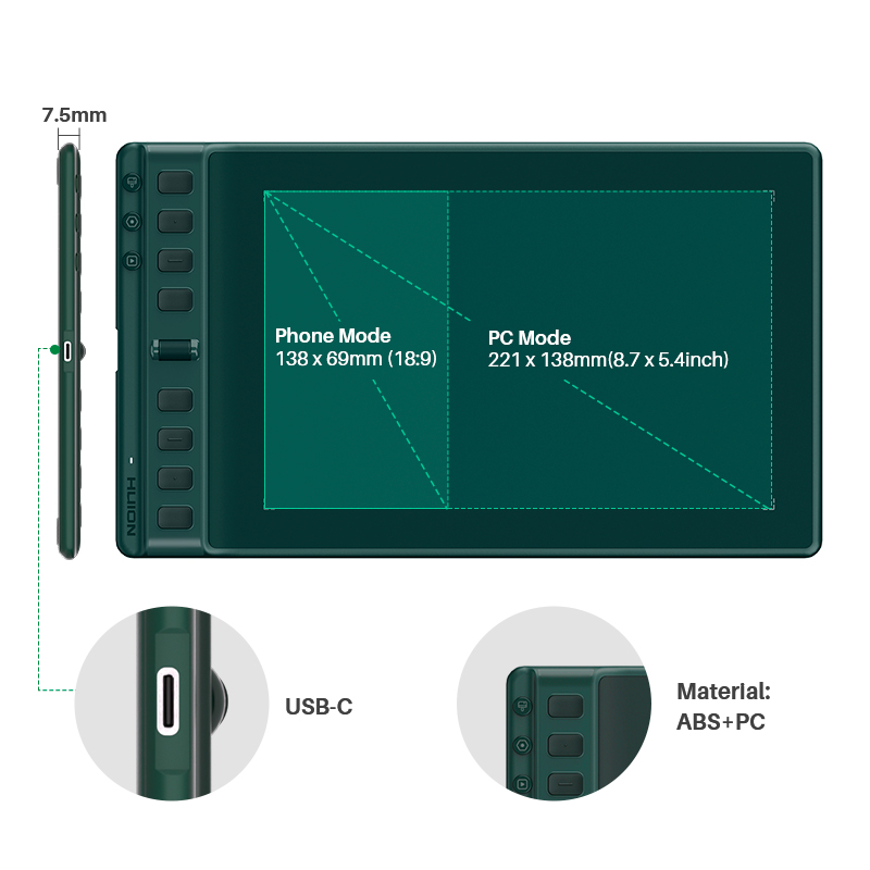 Huion Inspiroy 2 M H951P Graph - Huion Tablet Accessories recension och pris