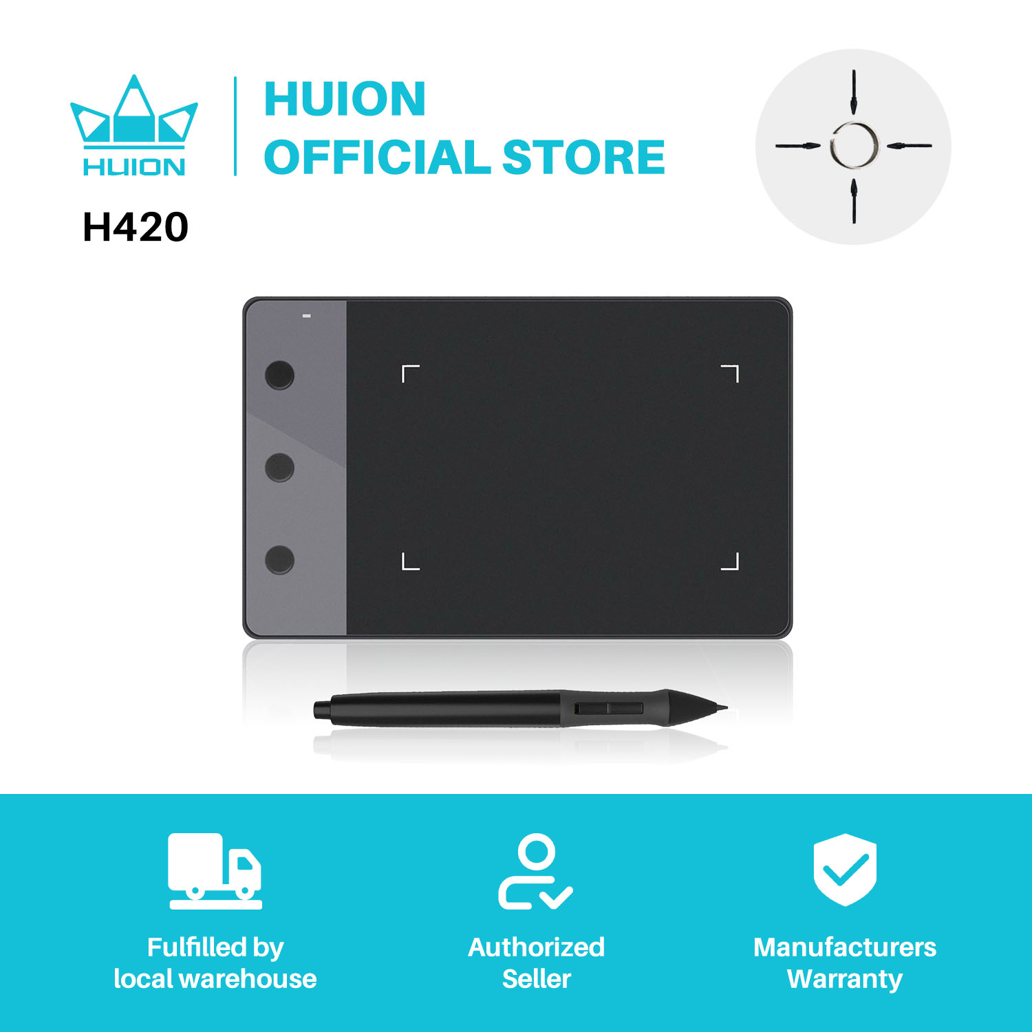 New HUION H420 Graphics Tablet - Huion Tablet Accessories recension och pris